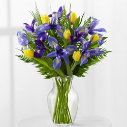 Blue Horizons Iris & Tulip Bouquet